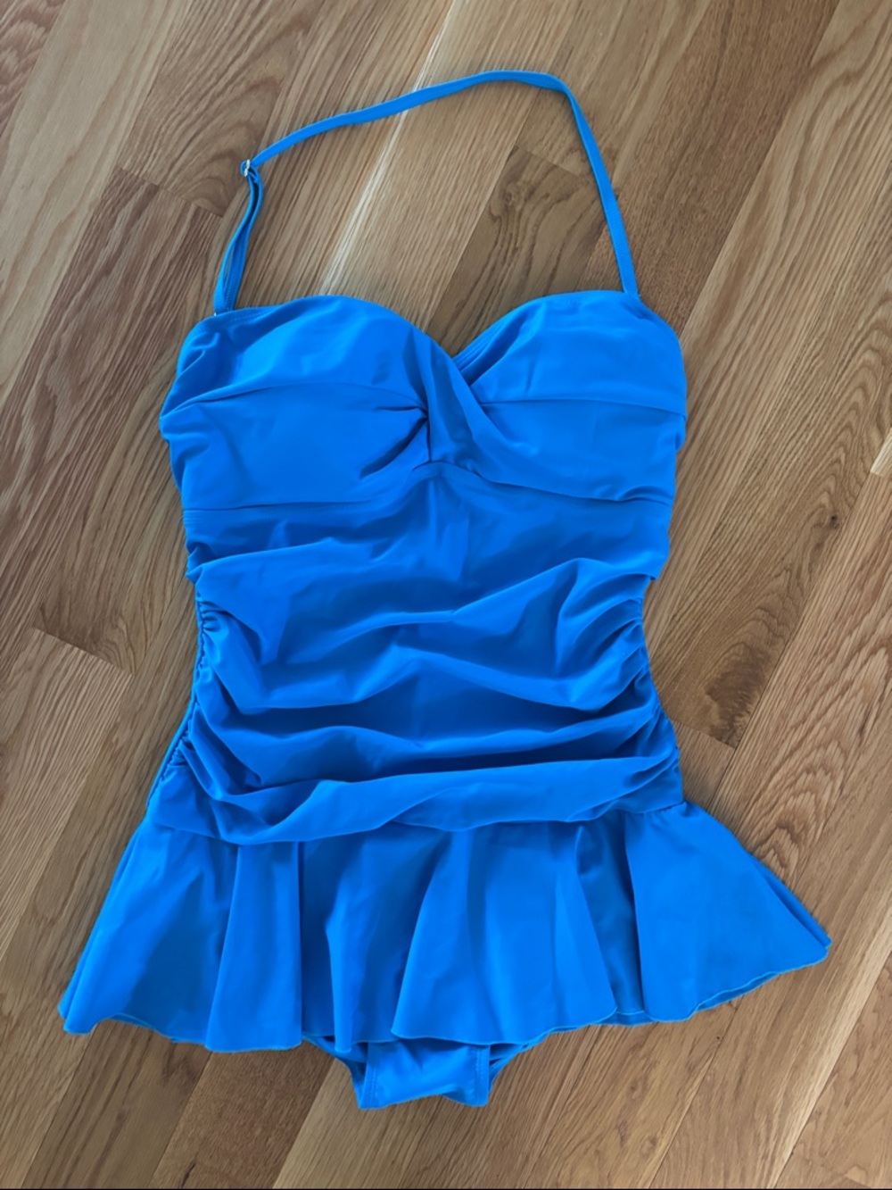 Alicia Simone Bright Blue Ruffle One-Piece Swimsuit - Picture 2 of 10